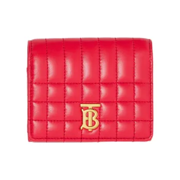 Burberry Lola Lola Bag Lambskin Patchwork Leather Wallet Small Size Women's Bright Red
