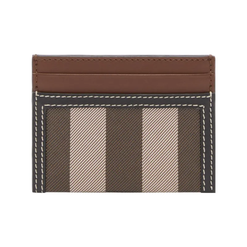 Burberry Calfskin With Leather Card Holder Women's Dark Birch Brown-3