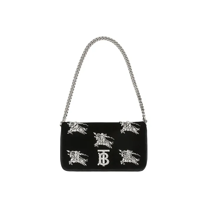 Burberry Lola Bag Leather Shoulder Bag Crossbody Bag Small Size Women's Black-1