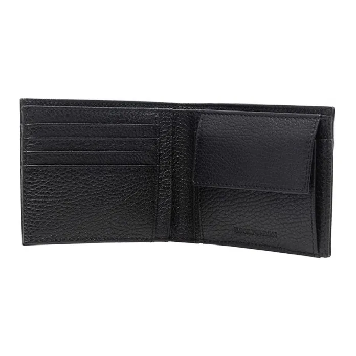 EMPORIO ARMANI Leather Wallet Men's Black-3