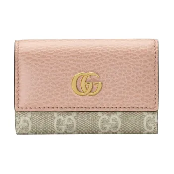 GUCCI Canvas With Leather Key Pouch Women's Pink