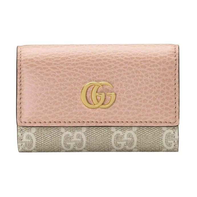 GUCCI Canvas With Leather Key Pouch Women's Pink-0
