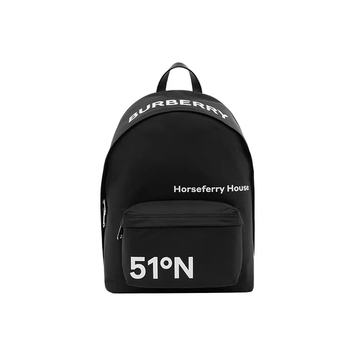 Burberry Horseferry Polyamide Backpack Regular Men's Black-0