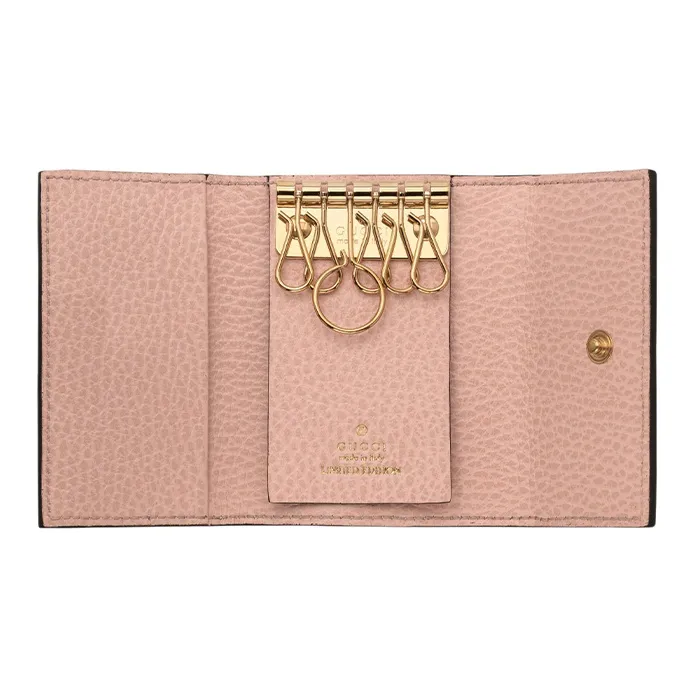 GUCCI Canvas With Leather Key Pouch Women's Pink-3