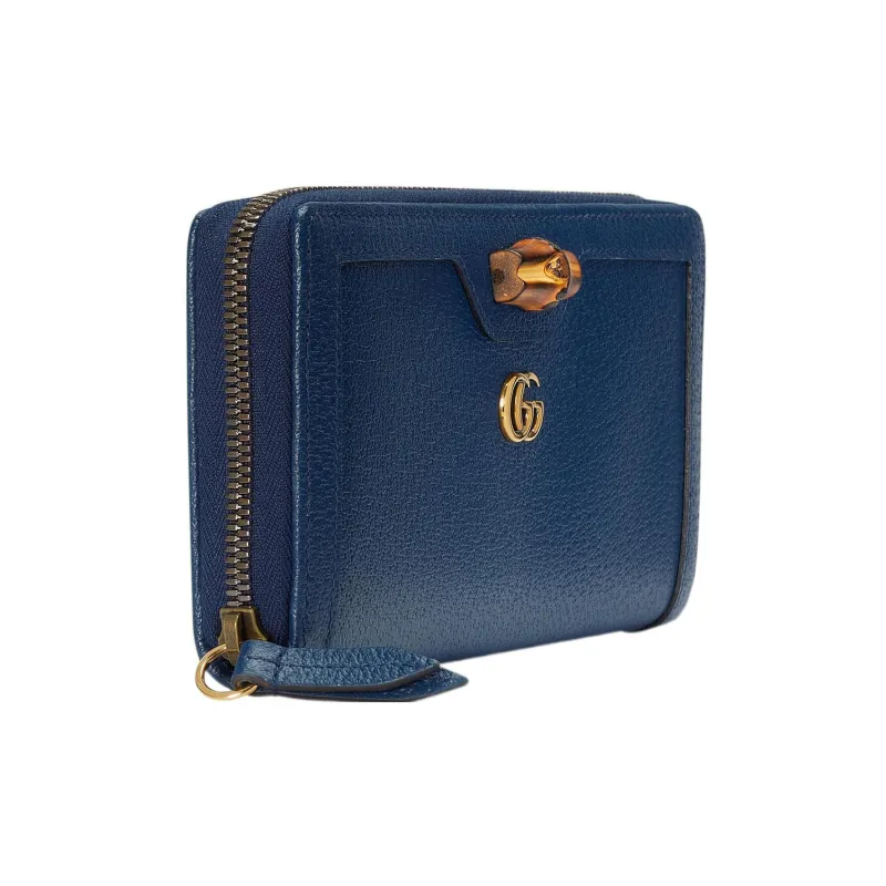 GUCCI Diana Leather Wallet Women's Blue-1