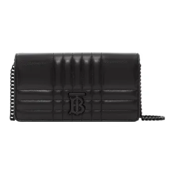 Burberry Lola Bag Lambskin With Leather Shoulder Bag, Crossbody Bag, Wallet Women's Black