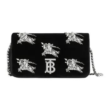 Burberry Lola Bag Leather Shoulder Bag Crossbody Bag Small Size Women's Black