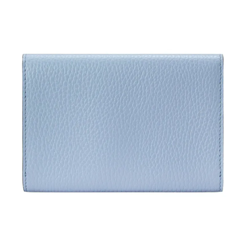 GUCCI GG Marmont Leather Wallets Card Holders Women's Light Blue-3