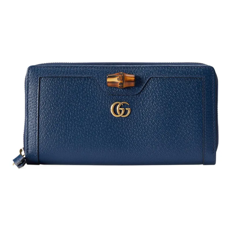 GUCCI Diana Leather Wallet Women's Blue-0