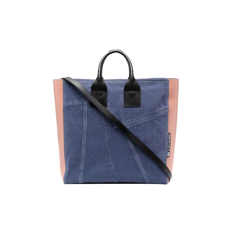 DIESEL Denim Patchwork Tote Bag Shopping Bag Crossbody One Shoulder Handbags Regular Women's Blue-0