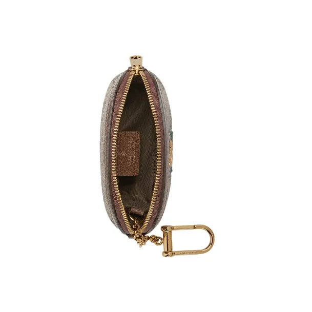 GUCCI Ophidia Canvas With Leather Key Pouch Women's Brown-4