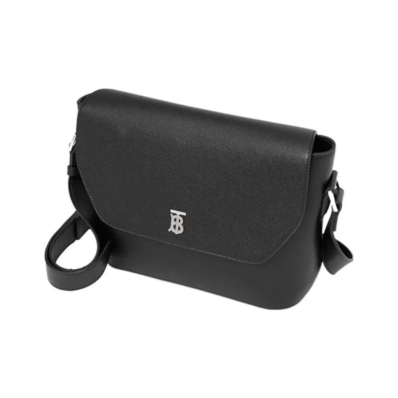 Burberry Monogram Calfskin Messenger Bag Shoulder Bag Crossbody Bag Small Size Men's Black-2