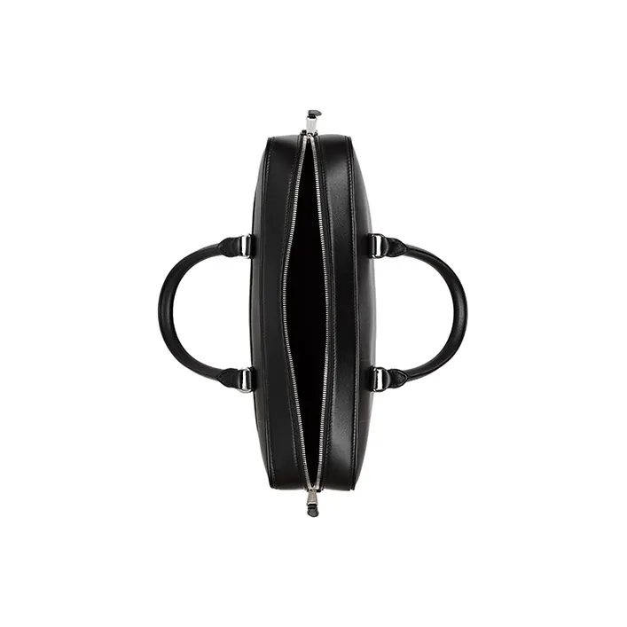 Burberry Calfskin Portable One Shoulder Crossbody Briefcases Men's Black-4