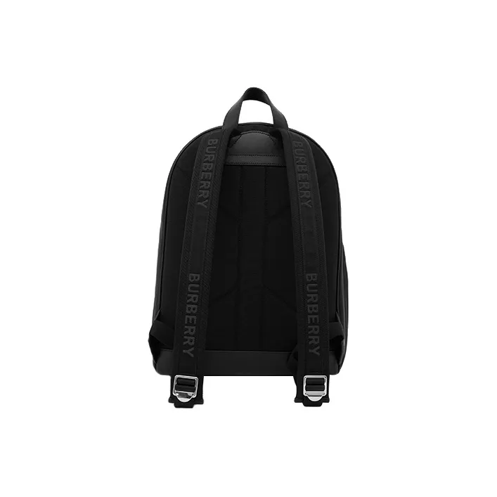 Burberry Leather Trim Backpack Men's Black-3