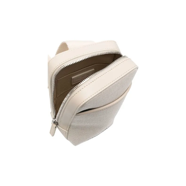 Jacquemus Calfskin With Woven Fabric Shoulder Bag Crossbody Bag Men's Light Gray-2