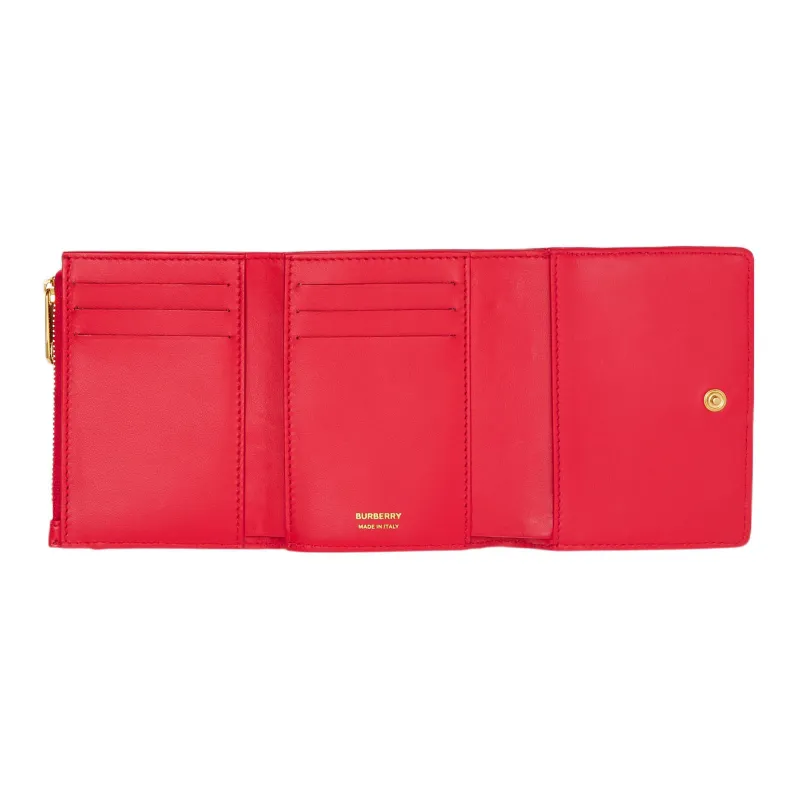 Burberry Lola Lola Bag Lambskin Patchwork Leather Wallet Small Size Women's Bright Red-3