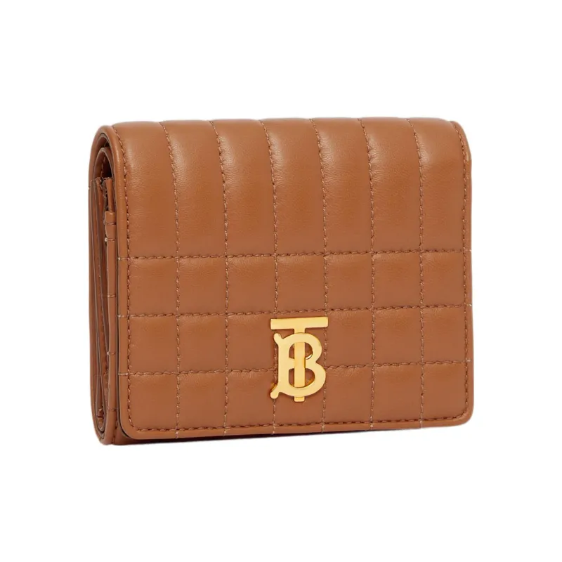 Burberry Lola Lola Bag Lambskin Patchwork Leather Wallet Small Size Women's Brown-1
