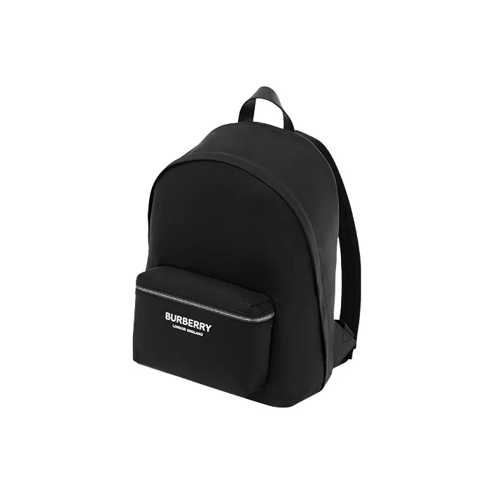 Burberry Leather Trim Backpack Men's Black-2