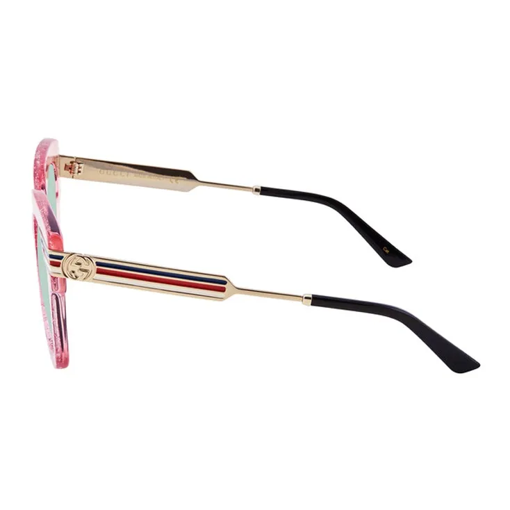 GUCCI 2000s Web detail Square frame Sunglasses-2