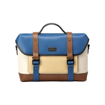 SAMSONITE Cow Leather Messenger Bag, One Shoulder Handbag Regular Unisex Khaki