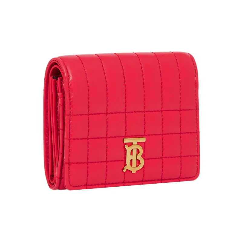 Burberry Lola Lola Bag Lambskin Patchwork Leather Wallet Small Size Women's Bright Red-1