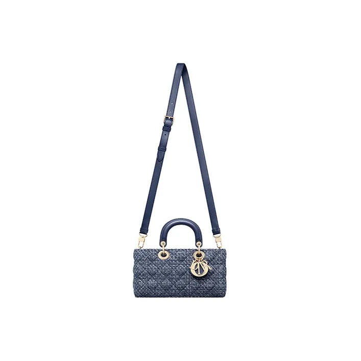 DIOR Lady D-JOY Canvas With Leather Daisie Bag Canvas Bag Shoulder Bag Crossbody Bag Handbag Women's Blue-2