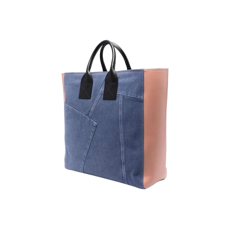 DIESEL Denim Patchwork Tote Bag Shopping Bag Crossbody One Shoulder Handbags Regular Women's Blue-2