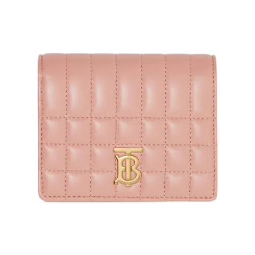 Burberry Lola Lola Bag Lambskin Patchwork Leather Wallet Small Size Women's Dark Pink