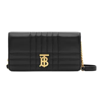 Burberry Lola Bag Lambskin Shoulder Bag, Crossbody Bag, Chain Wallet Regular Women's Black