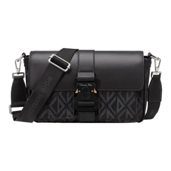 DIOR Hit The Road Canvas With Smooth Cow Leather Crossbody Bag, Shoulder Bag Men's Black