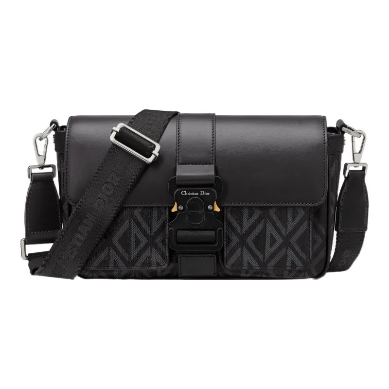 DIOR Hit The Road Canvas With Smooth Cow Leather Crossbody Bag, Shoulder Bag Men's Black-0