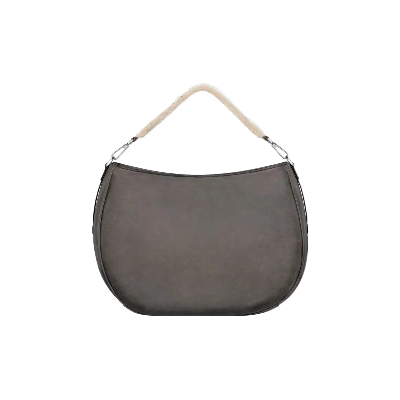 DIOR Saddle Shearling One Shoulder Handbags Men's Dark Gray-3