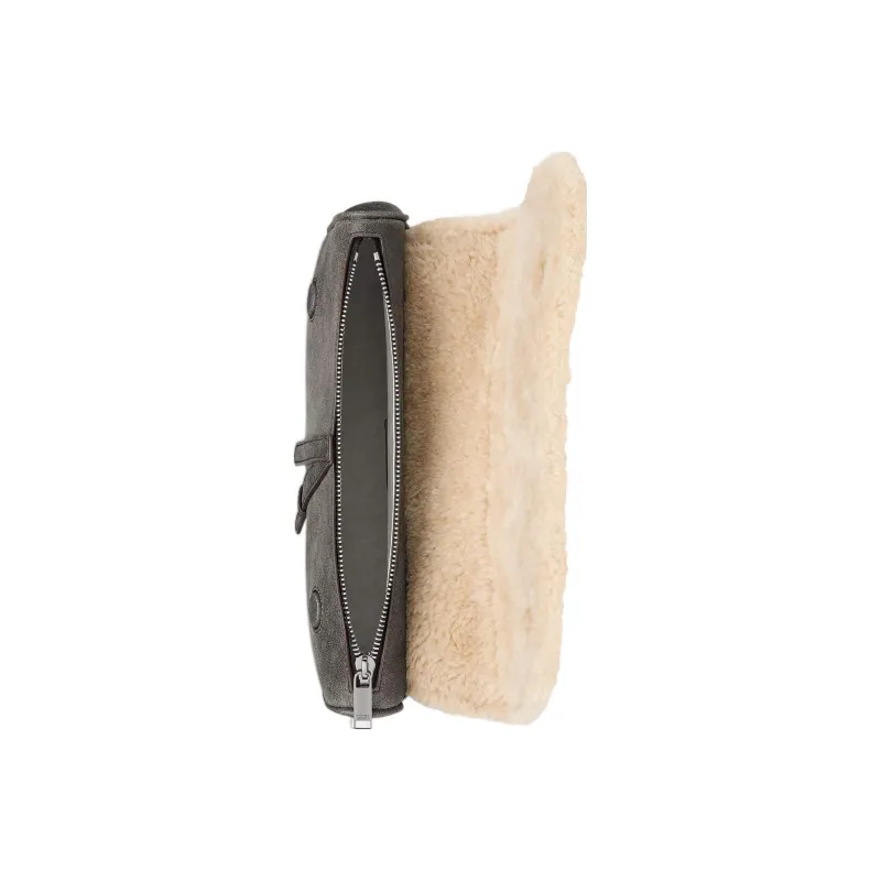 DIOR Sheepskin Saddle Bag, Shoulder Bag, Crossbody Bag Regular Men's Dark Gray-3