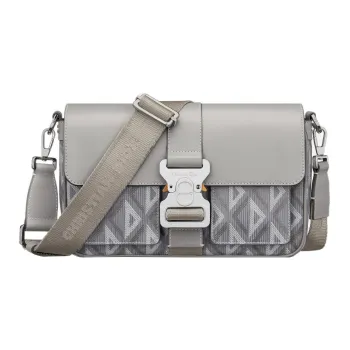 DIOR Hit The Road Canvas With Smooth Cow Leather Crossbody Bag, Shoulder Bag Men's Dio Gray