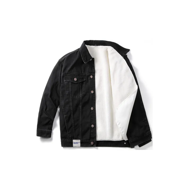JASONWOOD Denim Jacket Thickened And Fleece Lined Unisex-16