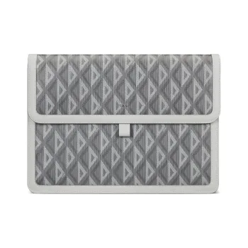 DIOR Hit The Road Canvas With Smooth Cow Leather Clutch Men's Dio Gray