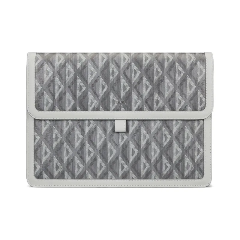 DIOR Hit The Road Canvas With Smooth Cow Leather Clutch Men's Dio Gray-0