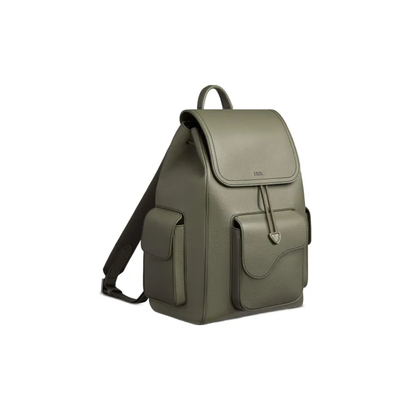 DIOR Saddle Grained Calfskin Saddle Bag Backpack Men's Olive-1