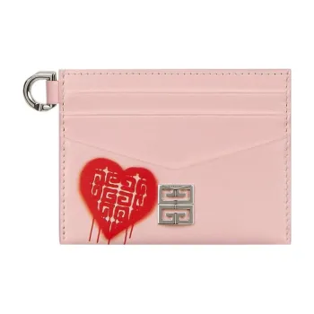 GIVENCHY 4G Smooth Calf Leather Card Holder Women's Pink