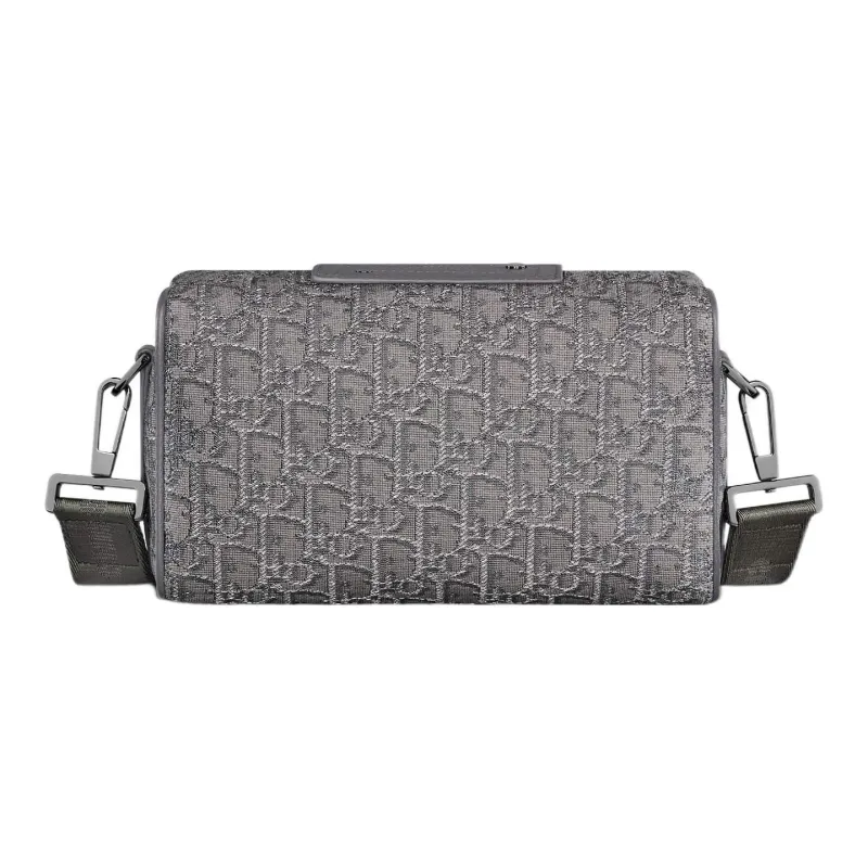 DIOR Lingot Oblique Embroidery Monogram All over Print Handbag, Shoulder Bag, Crossbody Bag Men's Metal Gray-3