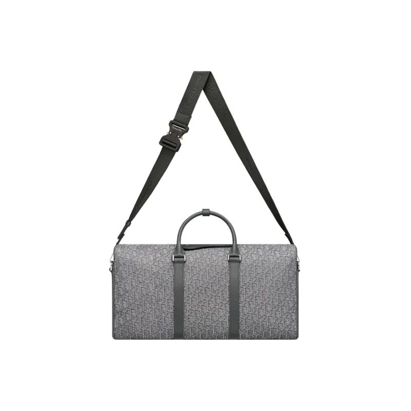 DIOR Lingot Fabric With Grain Cow Leather Handbag, Shoulder Bag, Crossbody Bag, Travel Bag Regular Men's Metallic-5