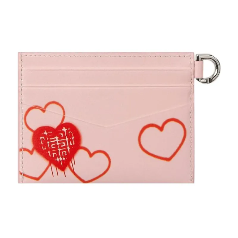 GIVENCHY 4G Smooth Calf Leather Card Holder Women's Pink-1