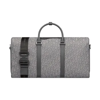 DIOR Lingot Fabric With Grain Cow Leather Handbag, Shoulder Bag, Crossbody Bag, Travel Bag Regular Men's Metallic