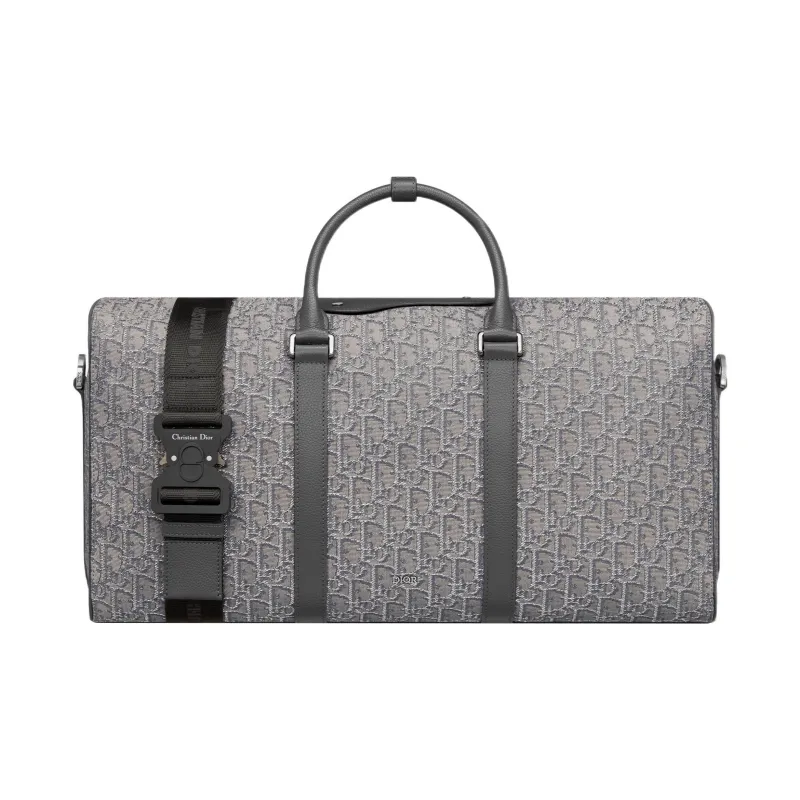 DIOR Lingot Fabric With Grain Cow Leather Handbag, Shoulder Bag, Crossbody Bag, Travel Bag Regular Men's Metallic-0