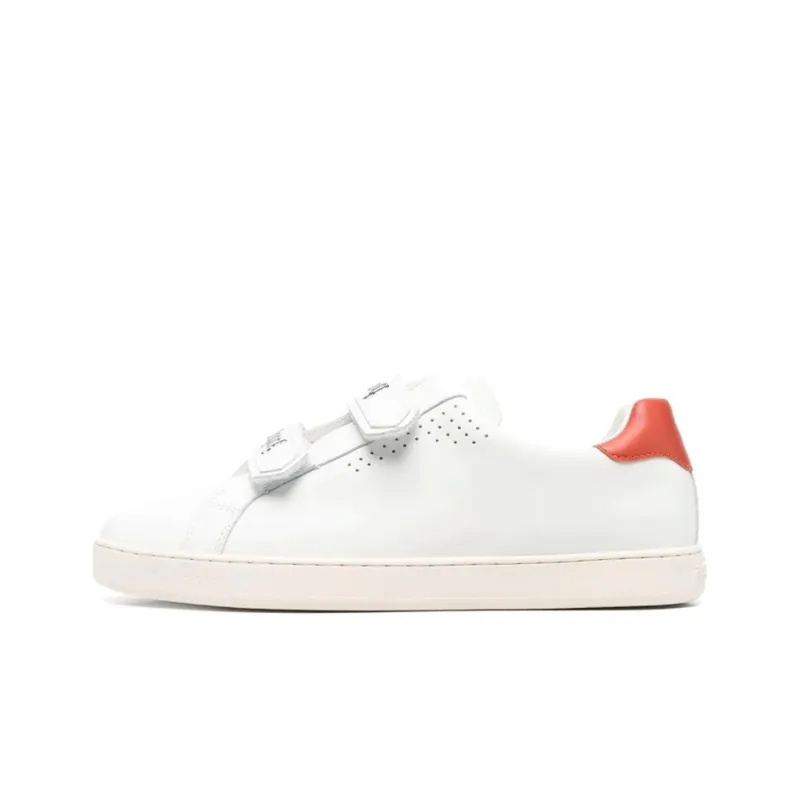 PALM ANGELS Low-Top Stylish Skateboarding Shoes Men's White Orange-0