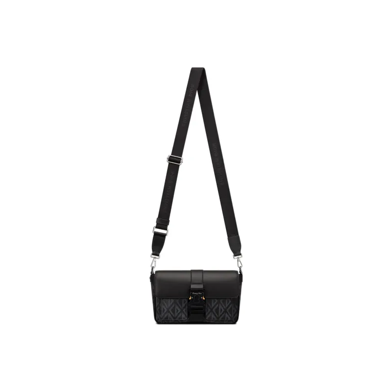 DIOR Hit The Road Canvas With Smooth Cow Leather Crossbody Bag, Shoulder Bag Men's Black-4