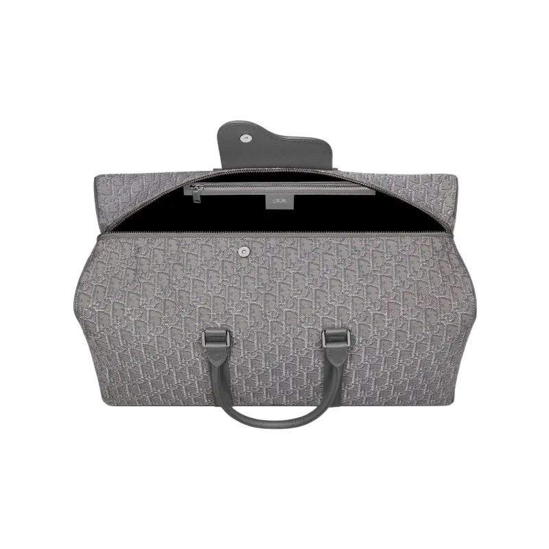 DIOR Lingot Fabric With Grain Cow Leather Handbag, Shoulder Bag, Crossbody Bag, Travel Bag Regular Men's Metallic-4
