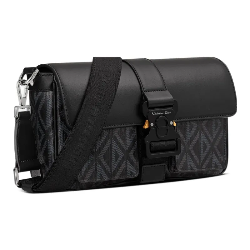 DIOR Hit The Road Canvas With Smooth Cow Leather Crossbody Bag, Shoulder Bag Men's Black-1