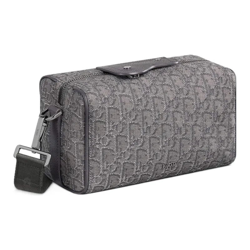 DIOR Lingot Oblique Embroidery Monogram All over Print Handbag, Shoulder Bag, Crossbody Bag Men's Metal Gray-2