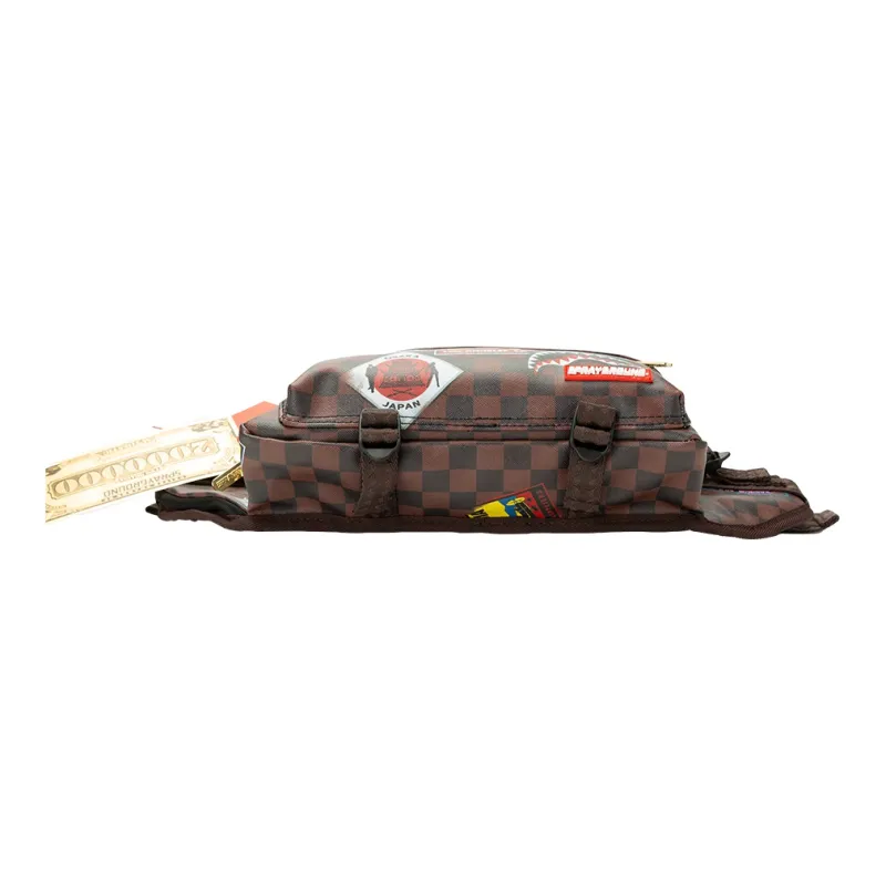 SPRAYGROUND PVC Sling Bag Crossbody Bag Fanny Pack Medium Size Unisex Brown-2